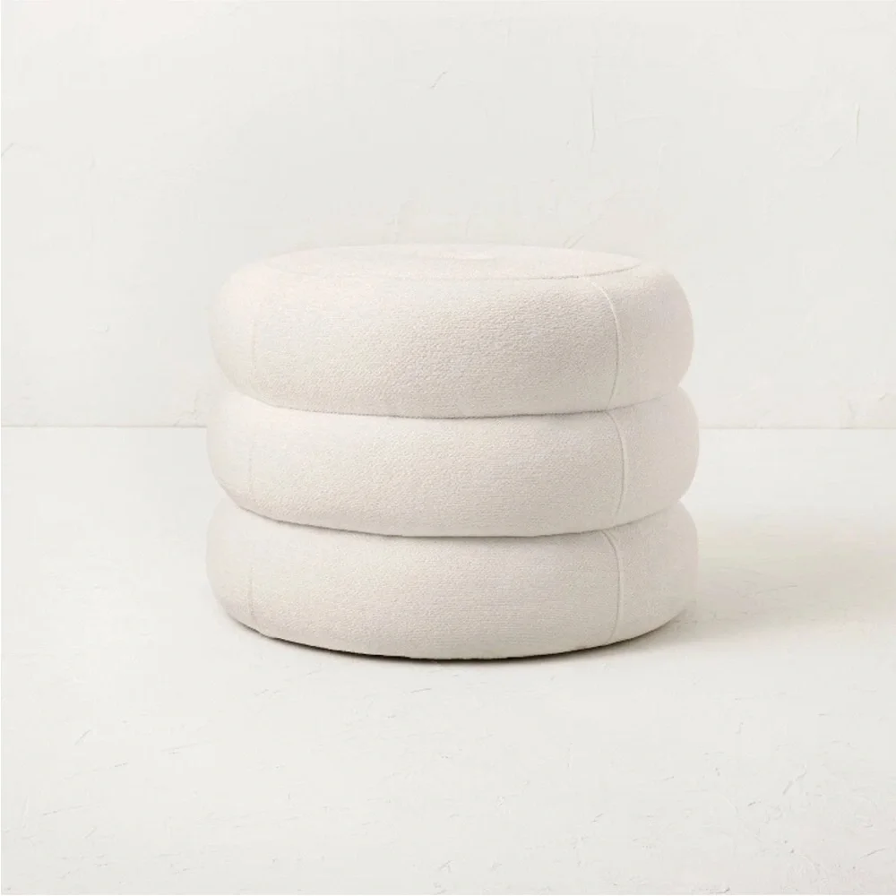 OPALHOUSE NEW Moulise pouf -cream fabric